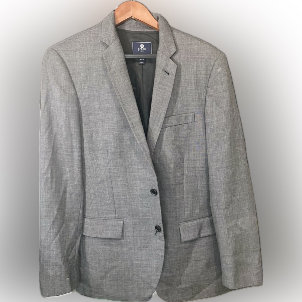 J.Crew Men’s Gray Wool Blazer Sport Coat 40R
